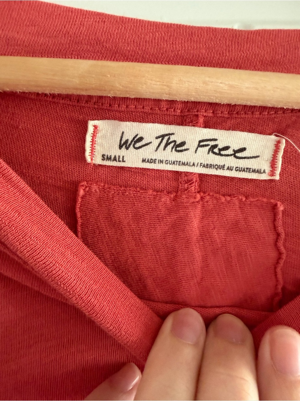 We The Free Women’s Arden Tee Bright Coral Long-Sleeve Tunic Top Size Small - Picture 6 of 9